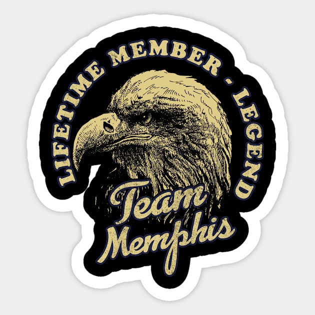 Memphis Name - Lifetime Member Legend - Eagle Sticker by Stacy Peters Art